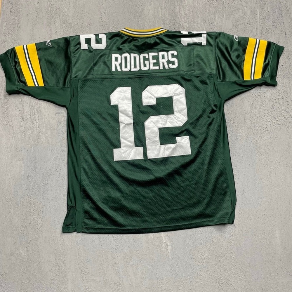 Vintage Aaron Rodgers Super Bowl XLV Jersey Men Large Green 2010s Reebok